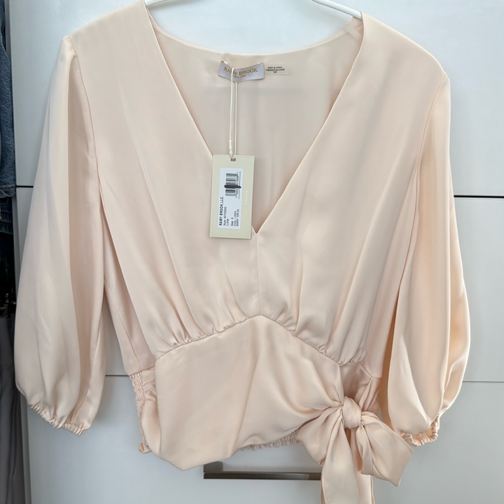 Ramy Brook Llana V Neck Tie Hem Top